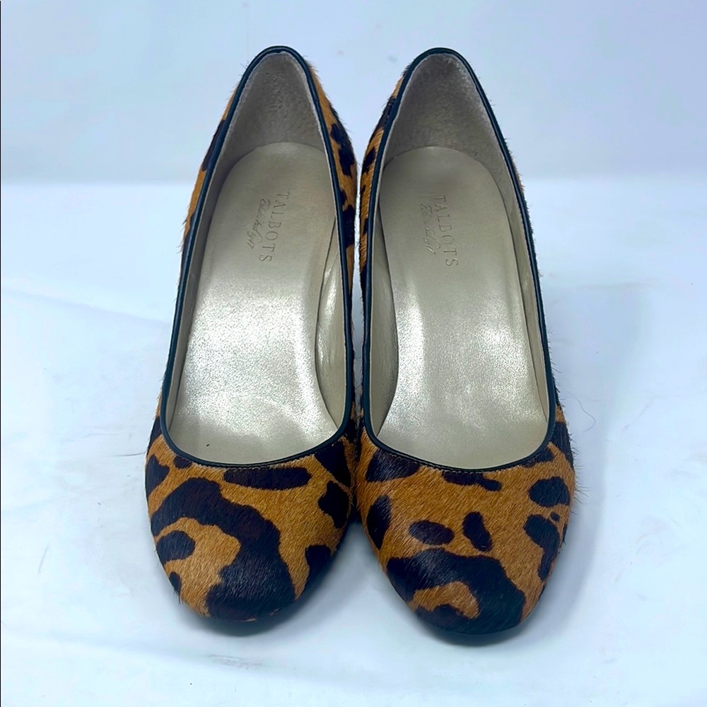 Talbots Leopard Print Leather Heels Size 10W Excellent Condition